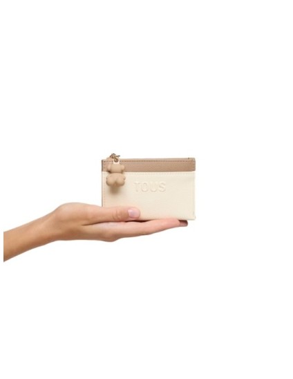 Monedero Tarjetero Tous Beige Audree Saffiano | Joyería Parejo