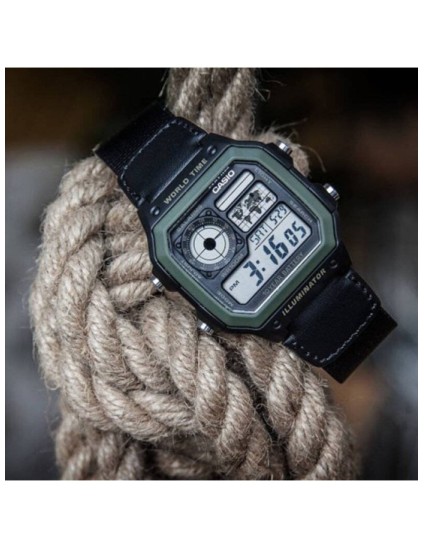 Reloj Casio AE-1200WHB-1BVDF Verde Correa de Piel | Joyería Parejo