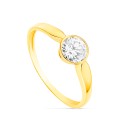 Anillo Solitario Mujer Oro Amarillo 18K con Circonita 6 mm