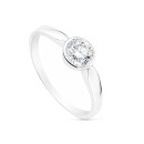 Anillo Solitario Mujer Oro Blanco 18K con Circonita 6 mm