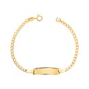 Esclava Niño Oro 18K Barbada Hueca con Placa