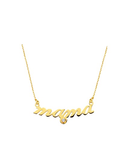 Gargantilla Mujer Oro 18K 45 cm Mama con Circonita | Joyería Parejo