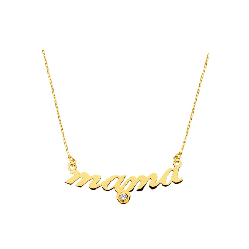 Gargantilla Mujer Oro 18K 45 cm Mama con Circonita | Joyería Parejo