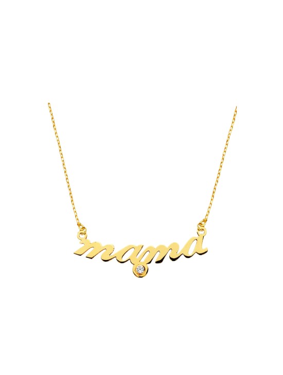 Gargantilla Mujer Oro 18K 45 cm Mama con Circonita | Joyería Parejo