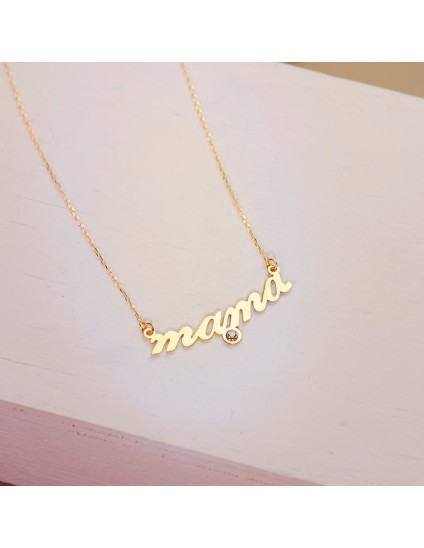 Gargantilla Mujer Oro 18K 45 cm Mama con Circonita | Joyería Parejo