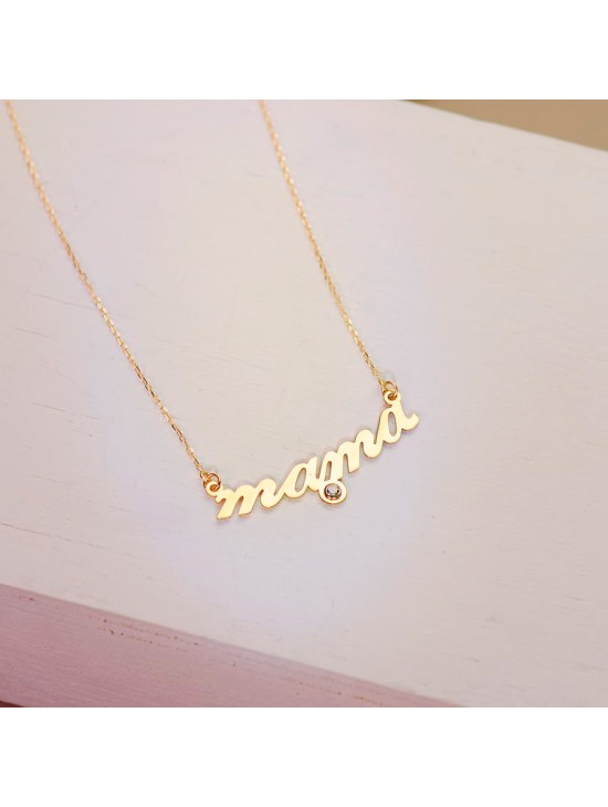 Gargantilla Mujer Oro 18K 45 cm Mama con Circonita | Joyería Parejo