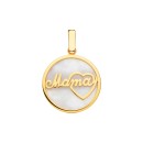 Colgante Nácar Mama con Corazón 20 mm Oro 18K Mujer