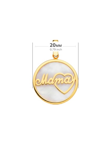 Colgante Nácar Mama con Corazón 20 mm Oro 18K Mujer | Joyería Parejo