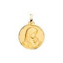 Medalla Virgen Madre Amor Maternal Oro 18K Mujer