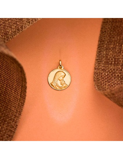 Medalla Virgen Madre Amor Maternal Oro 18K Mujer | Joyería Parejo