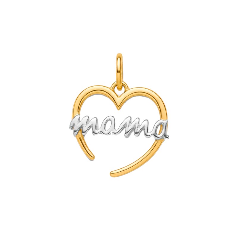 Colgante Corazón Oro 18K Mama Oro Blanco 18K 15x14 mm | Joyería Parejo