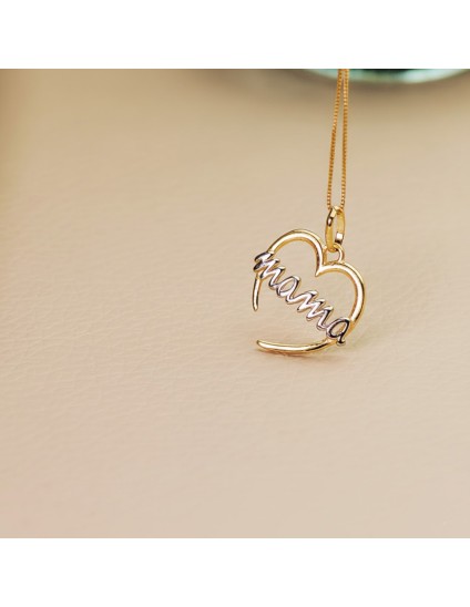 Colgante Corazón Oro 18K Mama Oro Blanco 18K 15x14 mm | Joyería Parejo