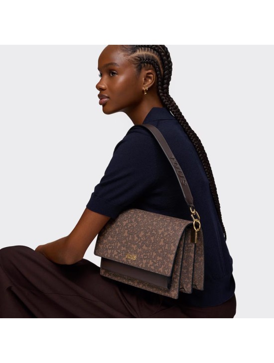 Bandolera Mediana Tous Marrón Kaos Mini Lines | Joyería Parejo