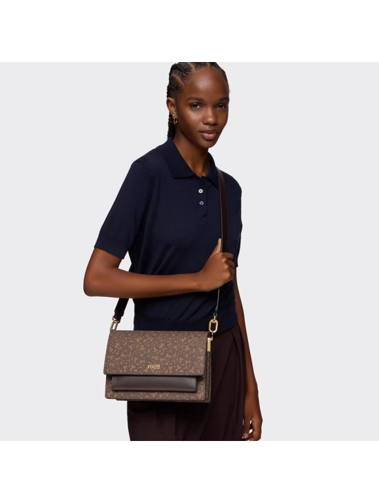 Bandolera Mediana Tous Marrón Kaos Mini Lines | Joyería Parejo