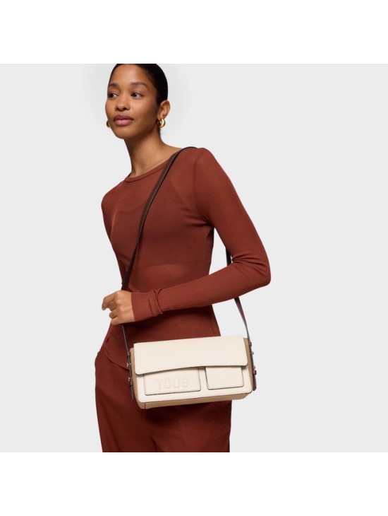 Bandolera Mediana Tous Beige Marrón Back to Basics | Joyería Parejo