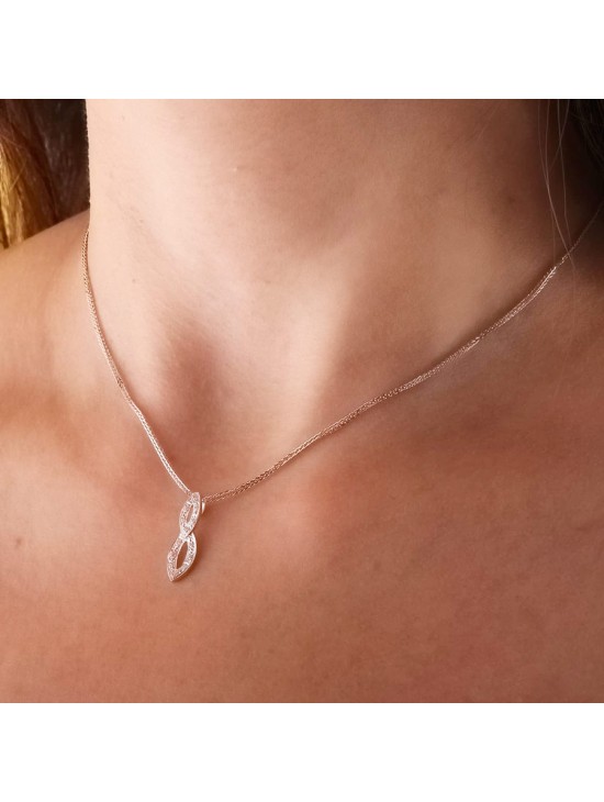 Gargantilla Oro Blanco 18K 45 cm Motivo Circonitas | Joyería Parejo