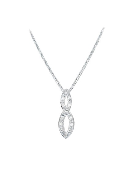 Gargantilla Oro Blanco 18K 45 cm Motivo Circonitas | Joyería Parejo
