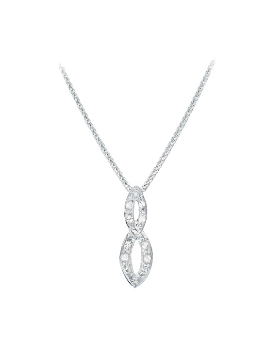 Gargantilla Oro Blanco 18K 45 cm Motivo Circonitas | Joyería Parejo
