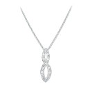 Gargantilla Oro Blanco 18K Mujer 45 cm Motivo 20x9 mm Circonitas