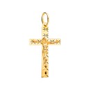 Cruz Oro 18K Tallada con Cristo 34x19 mm