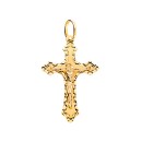 Cruz Oro 18K Tallada con Cristo 35x22 mm