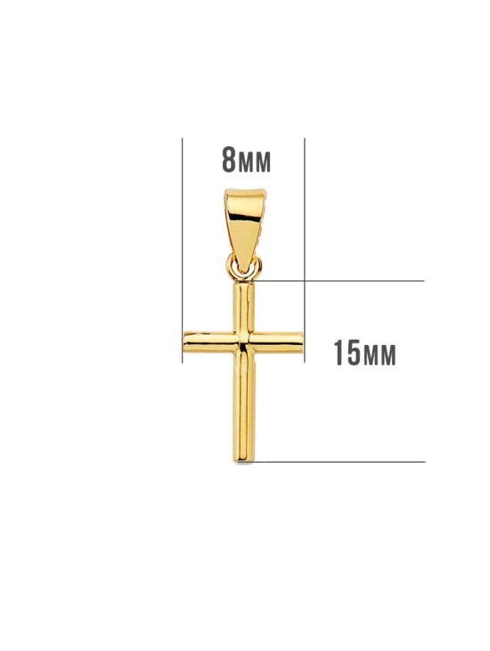 18K Gold Plain Cross | Joyería Parejo Jewelry Collection