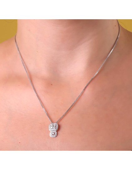 Gargantilla Oro Blanco 18K 42 cm Motivo 15x9 mm | Joyería Parejo