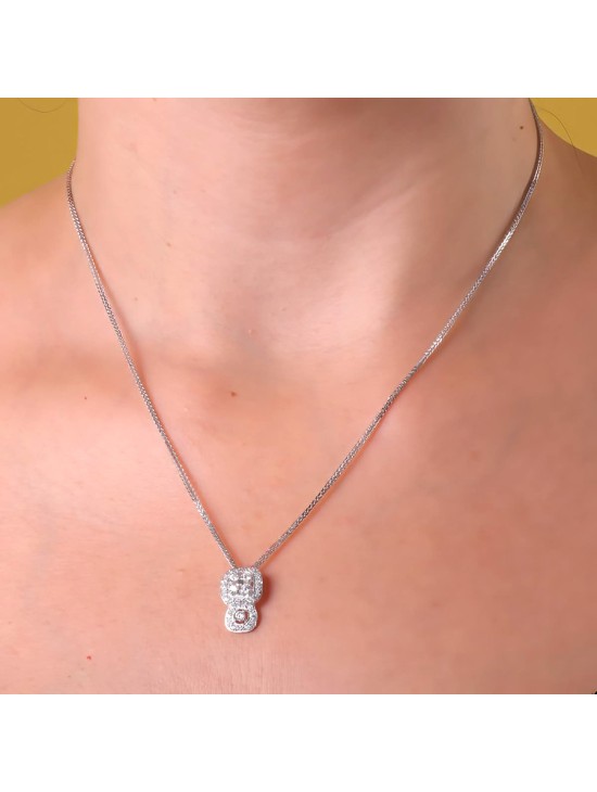 Gargantilla Oro Blanco 18K 42 cm Motivo 15x9 mm | Joyería Parejo