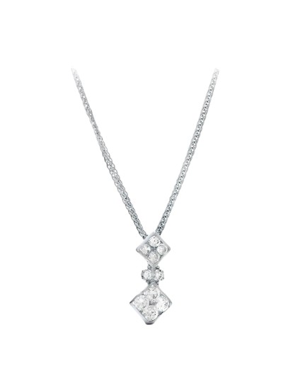 Gargantilla Oro Blanco 18K 45 cm Rombo 16x7 mm | Joyería Parejo
