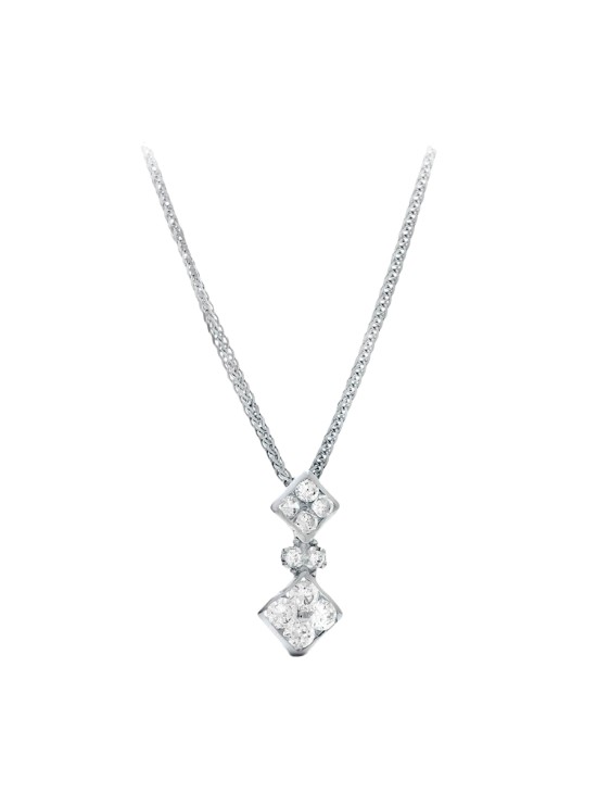 Gargantilla Oro Blanco 18K 45 cm Rombo 16x7 mm | Joyería Parejo
