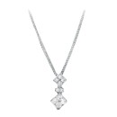 Gargantilla Oro Blanco 18K 45 cm Rombo 16x7 mm con Circonitas