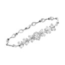 Pulsera Oro Blanco 18K 18.5 cm con Circonitas Pera