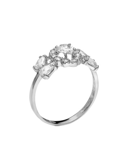 Anillo Sortija Oro Blanco 18K 11 mm Circonitas Pera | Joyería Parejo