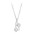 Gargantilla Oro Blanco 18K 45 cm Motivo Circonitas 26x14 mm