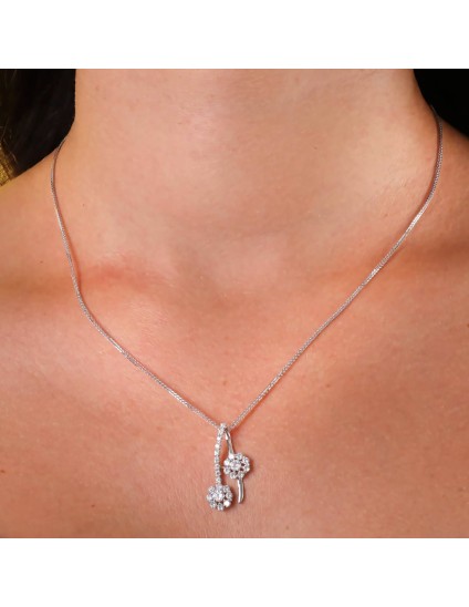 Gargantilla Oro Blanco 18K 45 cm Motivo 26x14 mm | Joyería Parejo