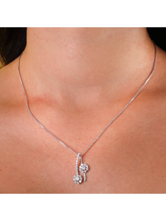Gargantilla Oro Blanco 18K 45 cm Motivo 26x14 mm | Joyería Parejo