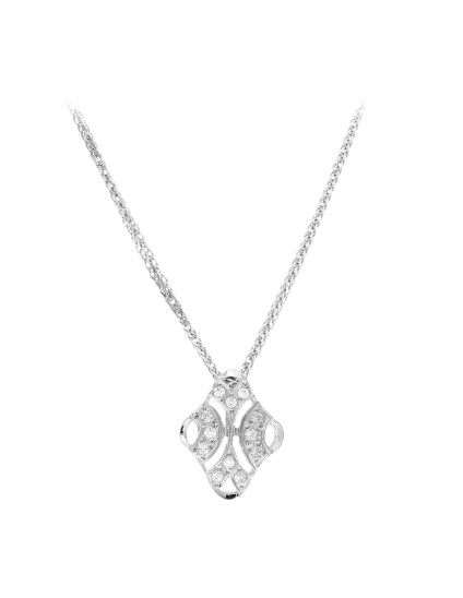 Gargantilla Oro Blanco 18K 45 cm Calado 15x11 mm | Joyería Parejo
