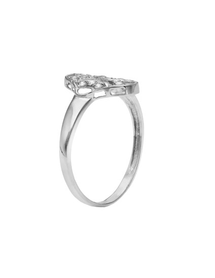 Sortija Oro Blanco 18K 45 cm Motivo Rombo 15x10 mm | Joyería Parejo