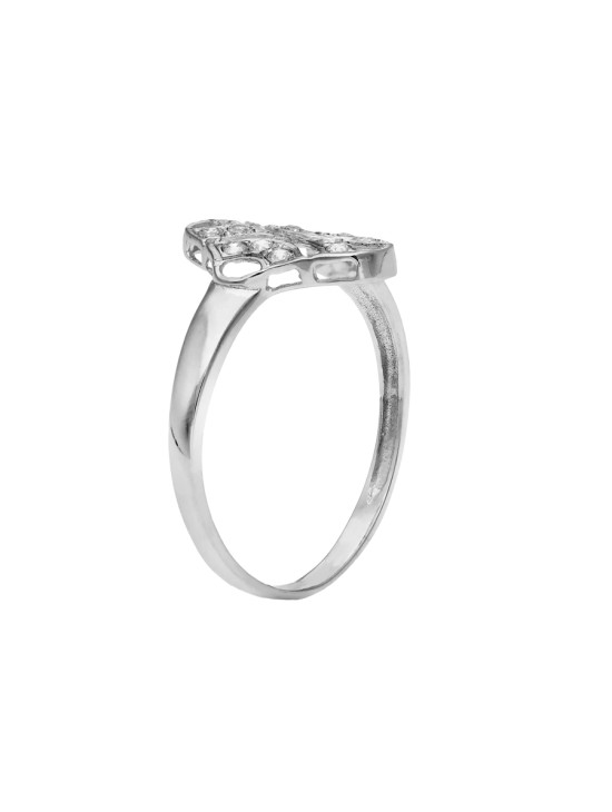 Sortija Oro Blanco 18K 45 cm Motivo Rombo 15x10 mm | Joyería Parejo