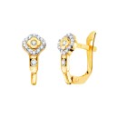 Pendientes Oro 18K Rombo con Circonitas 13x6 mm