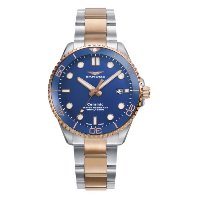 Reloj Sandoz 83019-97 Hombre Bicolor Cerámica Azul | Joyería Parejo