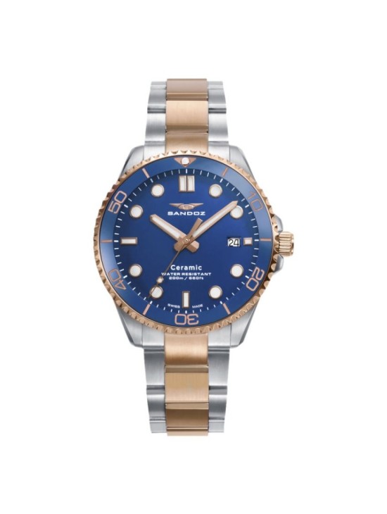 Reloj Sandoz 83019-97 Hombre Bicolor Cerámica Azul | Joyería Parejo