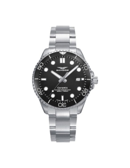 Reloj Sandoz 83019-57 Hombre Acero Negro Cerámica | Joyería Parejo