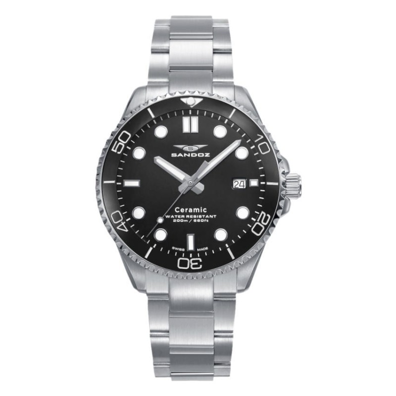 Reloj Sandoz 83019-57 Hombre Acero Negro Cerámica | Joyería Parejo