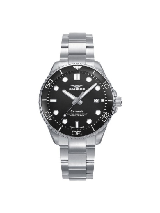 Reloj Sandoz 83019-57 Hombre Acero Negro Cerámica | Joyería Parejo