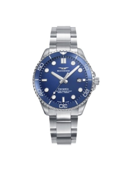Reloj Sandoz 83019-37 Hombre Plata Cerámica Azul | Joyería Parejo