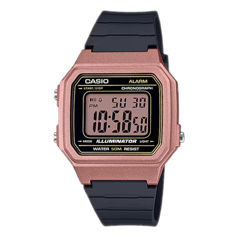 Reloj Casio W-217HM-5AVDF Digital Negro y Rosado | Joyería Parejo