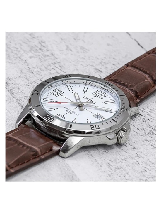 Reloj Casio MTP-VD01L-7BV Hombre Esfera Blanca | Joyería Parejo