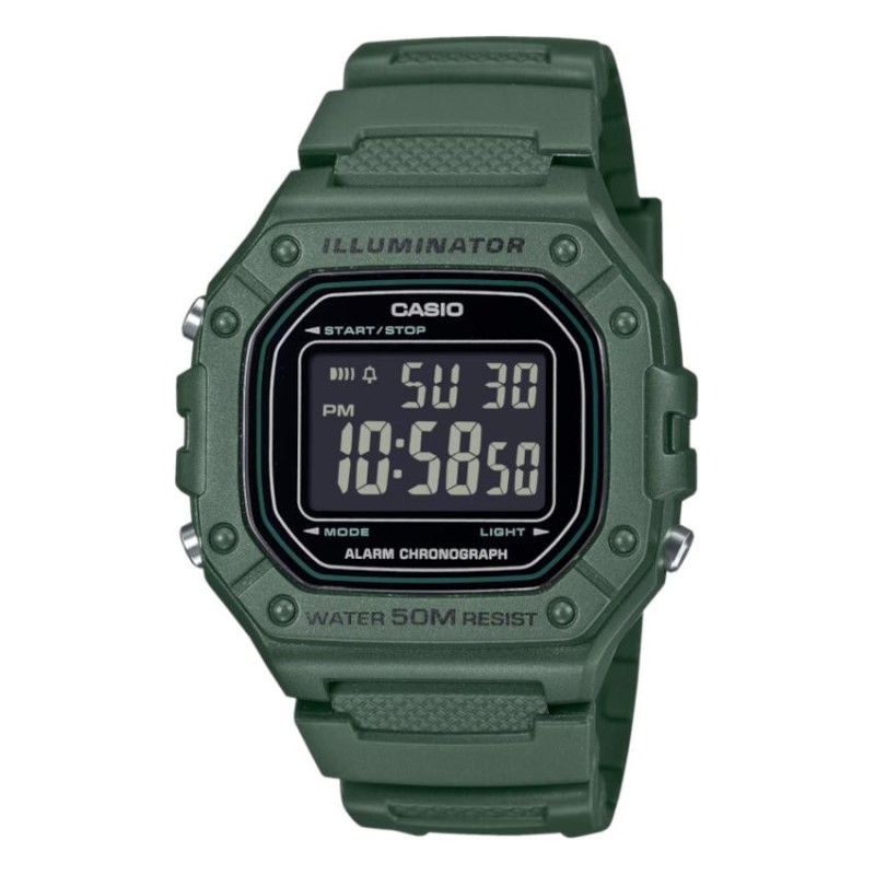 Reloj Casio W-218H-3BVDF Digital Verde Militar | Joyería Parejo