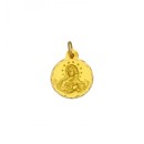 Medalla Redonda de la Virgen Purísima en Oro 18k